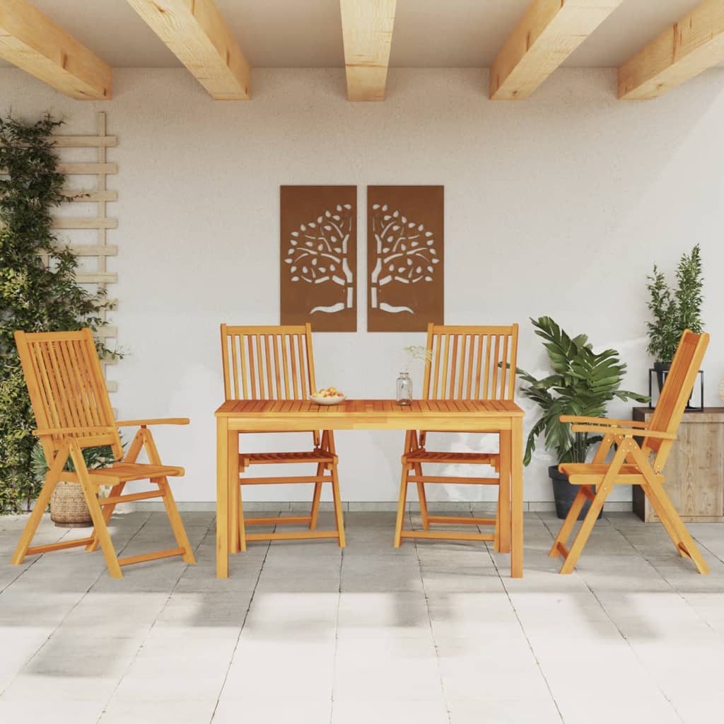 5-dijelni vrtni blagovaonski set 140x80x74 cm od masivnog bagremovog drva
