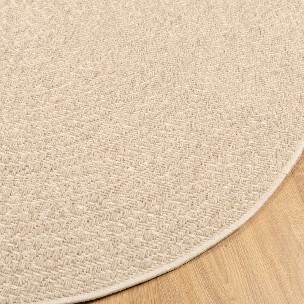 Tepih ZIZUR bež Ø 120 cm s izgledom jute unutarnji i vanjski
