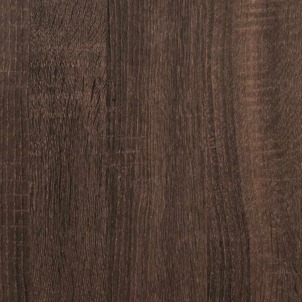 Noćni ormarić smeđi hrast 60x31x60 cm Konstruirano drvo i metal
