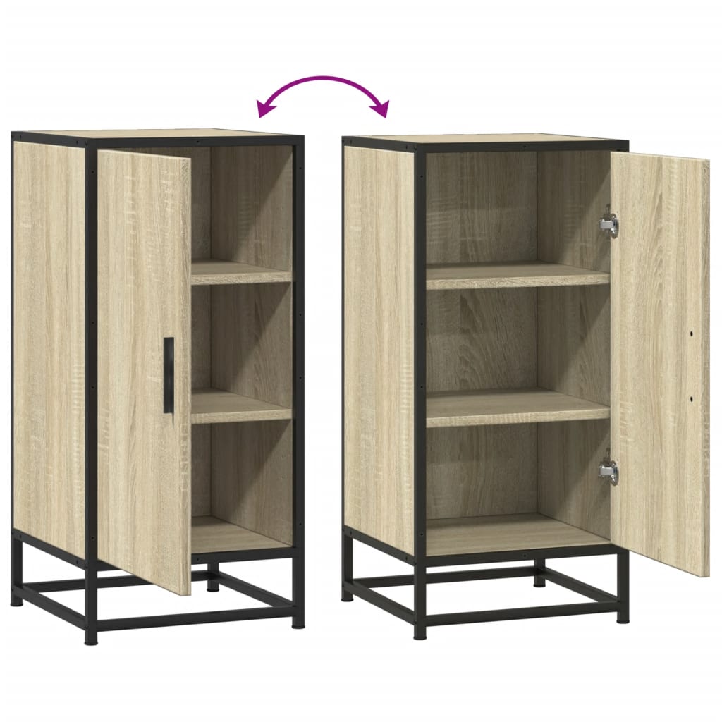 Komoda boja hrasta 35,5 x 35 x 76 cm konstruirano drvo i metal
