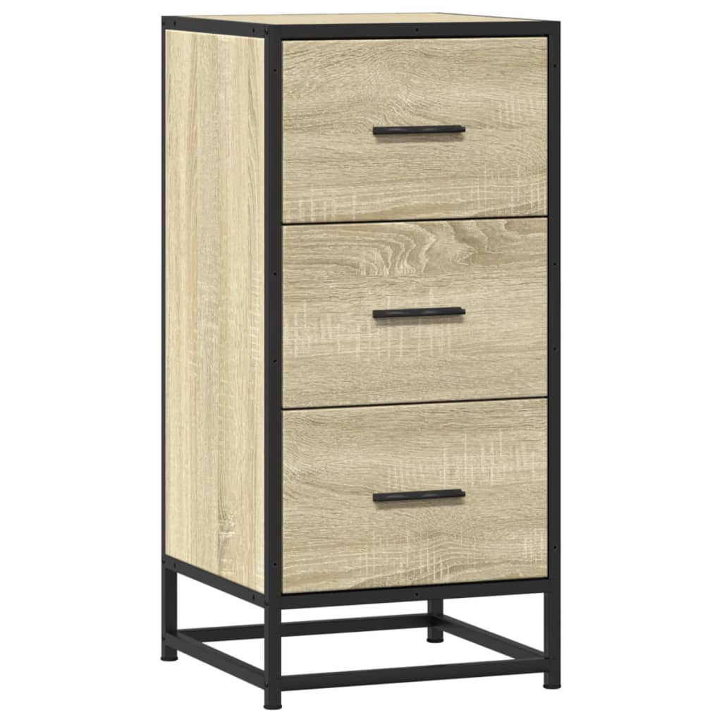 Komoda boja hrasta 35,5 x 35 x 76 cm konstruirano drvo i metal