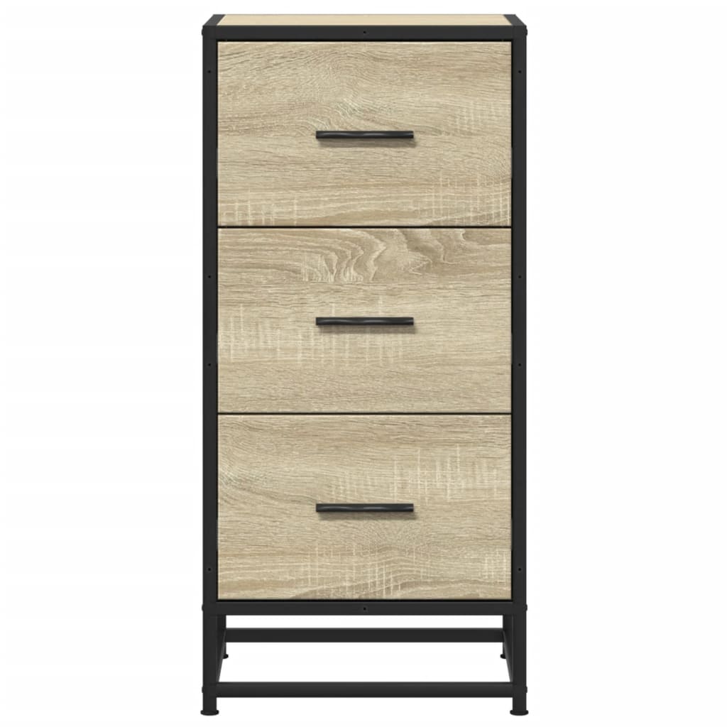 Komoda boja hrasta 35,5 x 35 x 76 cm konstruirano drvo i metal