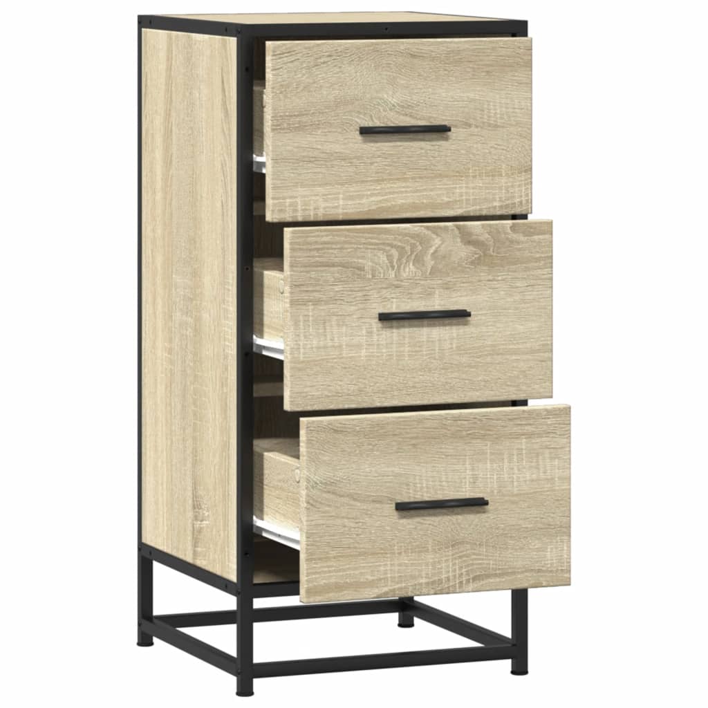 Komoda boja hrasta 35,5 x 35 x 76 cm konstruirano drvo i metal