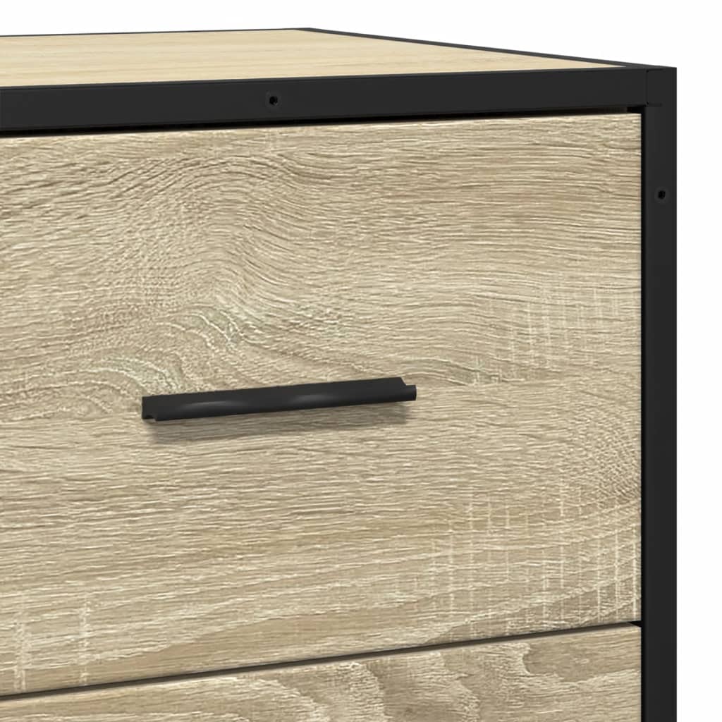 Komoda boja hrasta 35,5 x 35 x 76 cm konstruirano drvo i metal