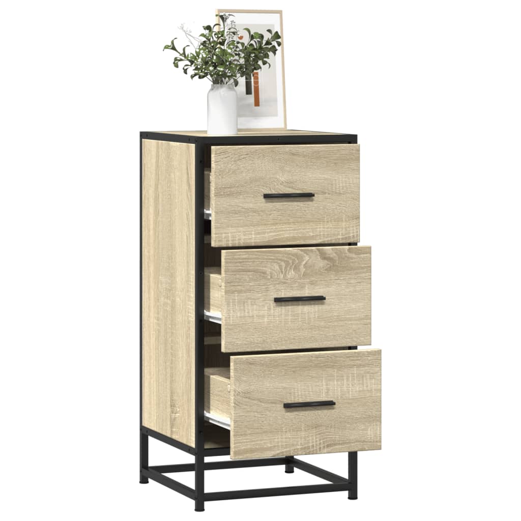 Komoda boja hrasta 35,5 x 35 x 76 cm konstruirano drvo i metal