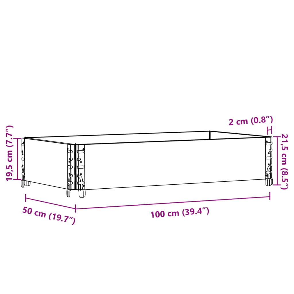 Vrtna sadilica siva 100x50 cm od masivne borovine
