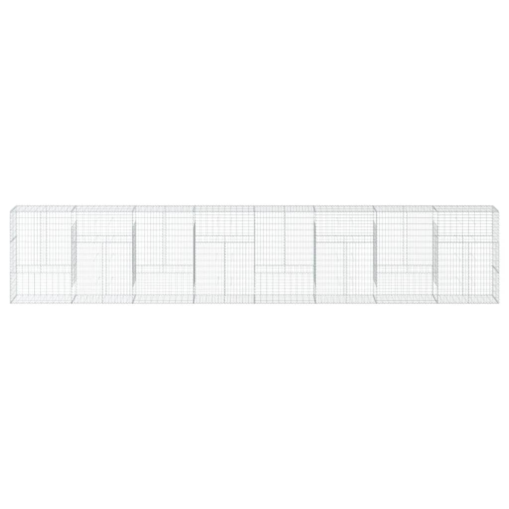 Gabionska košara s poklopcem 800x50x150 cm pocinčano željezo