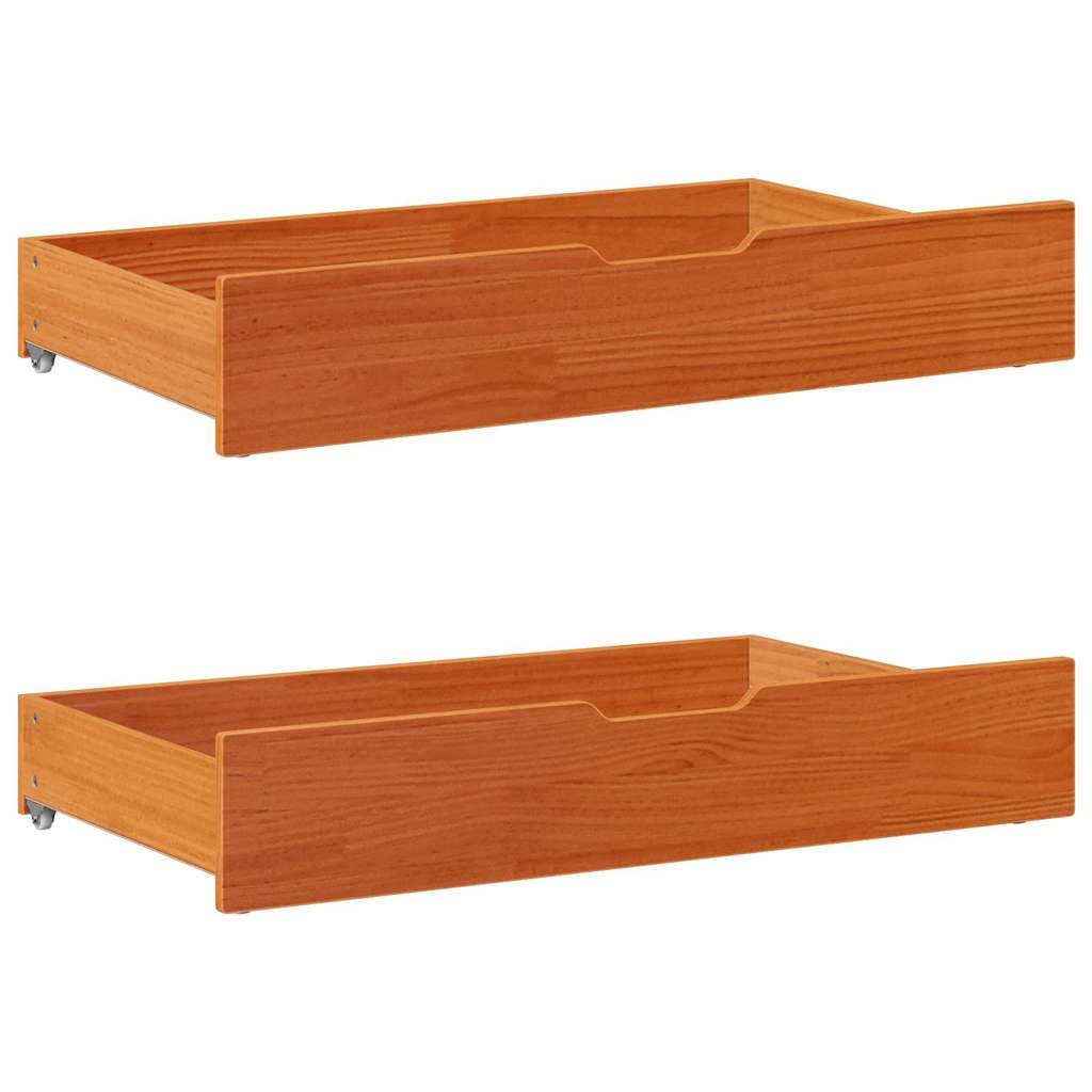 Ladice ispod kreveta 2 kom voštano smeđe 95x55x17cm od borovine