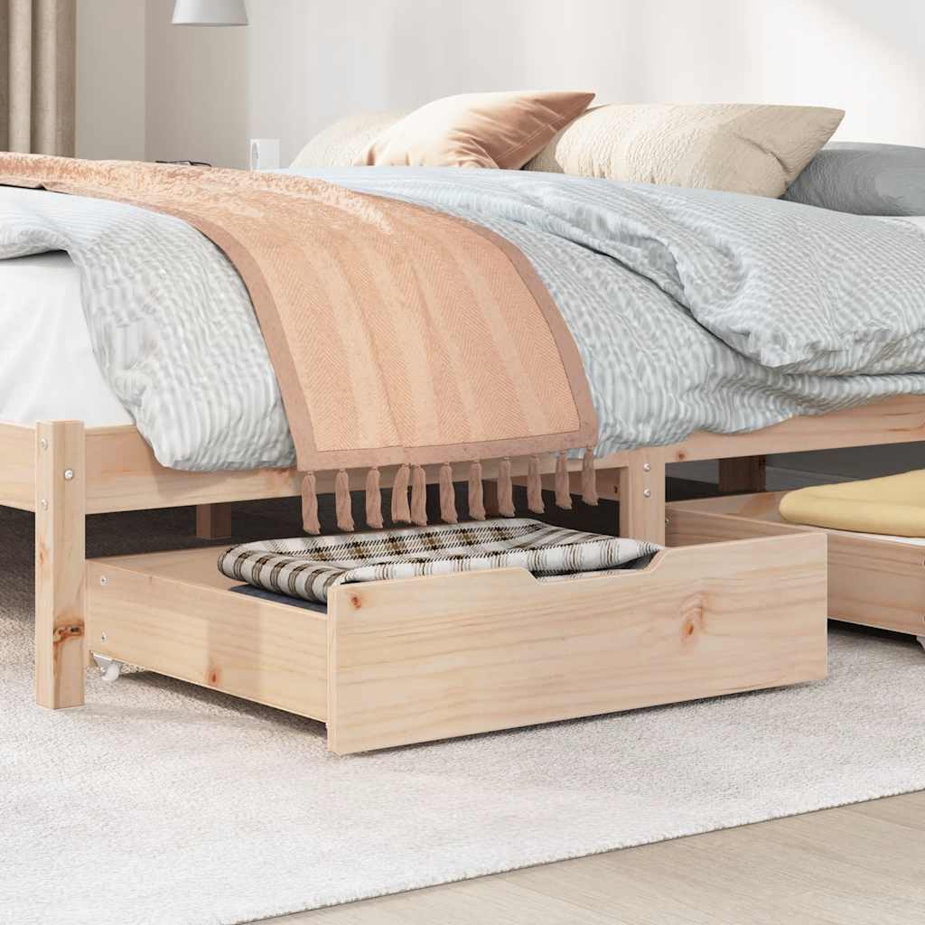Ladice ispod kreveta s kotačima 2 kom 75x55x17 cm od borovine