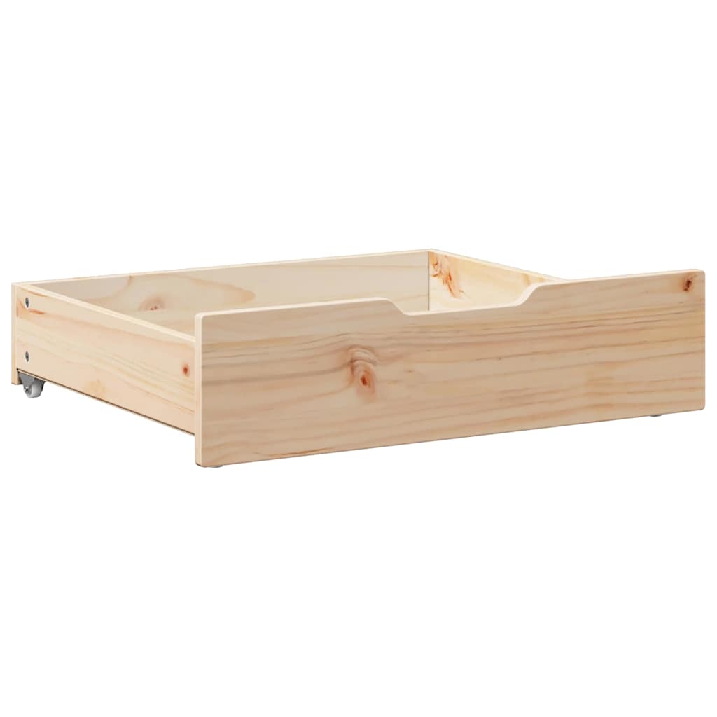Ladice ispod kreveta s kotačima 2 kom 75x55x17 cm od borovine