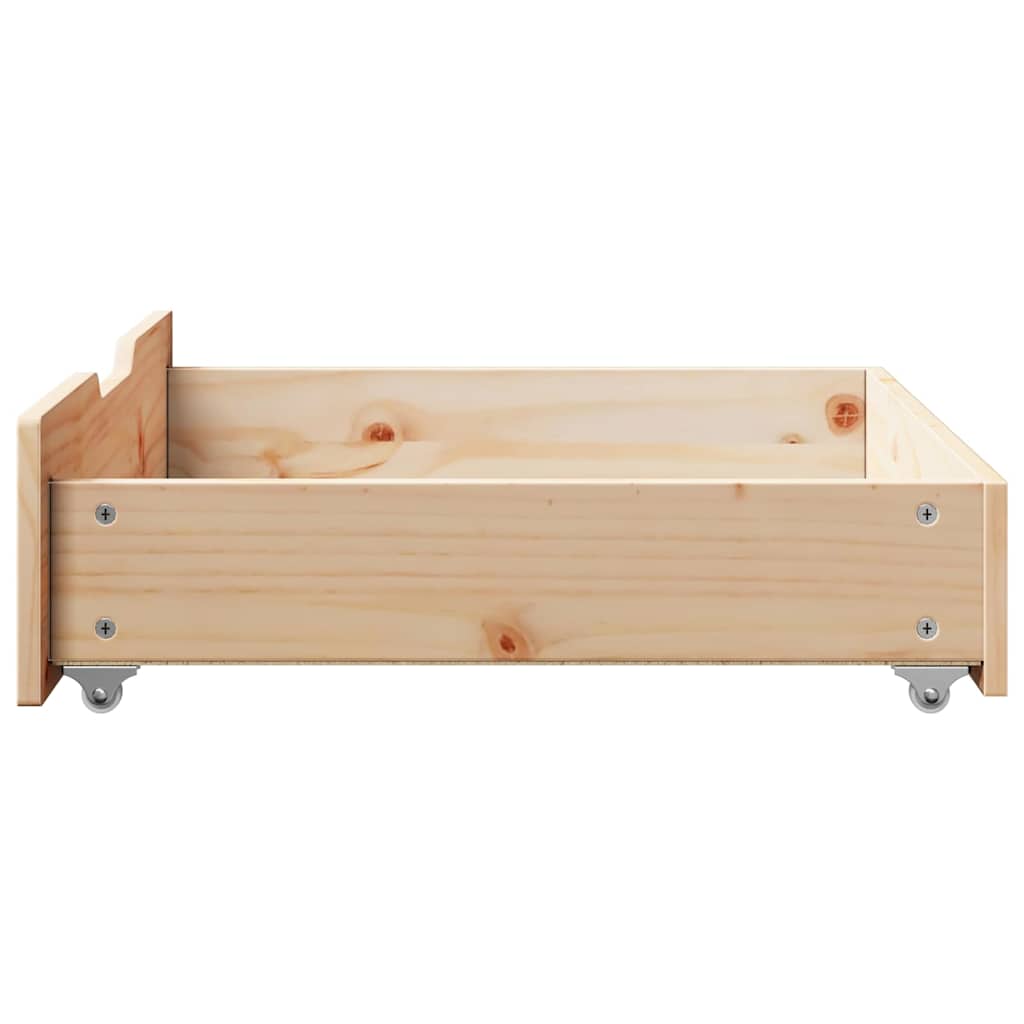 Ladice ispod kreveta s kotačima 2 kom 75x55x17 cm od borovine