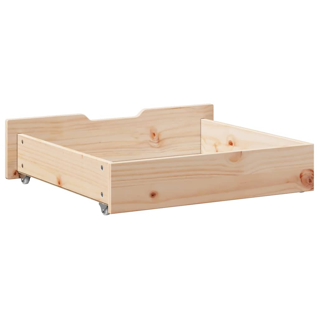 Ladice ispod kreveta s kotačima 2 kom 75x55x17 cm od borovine