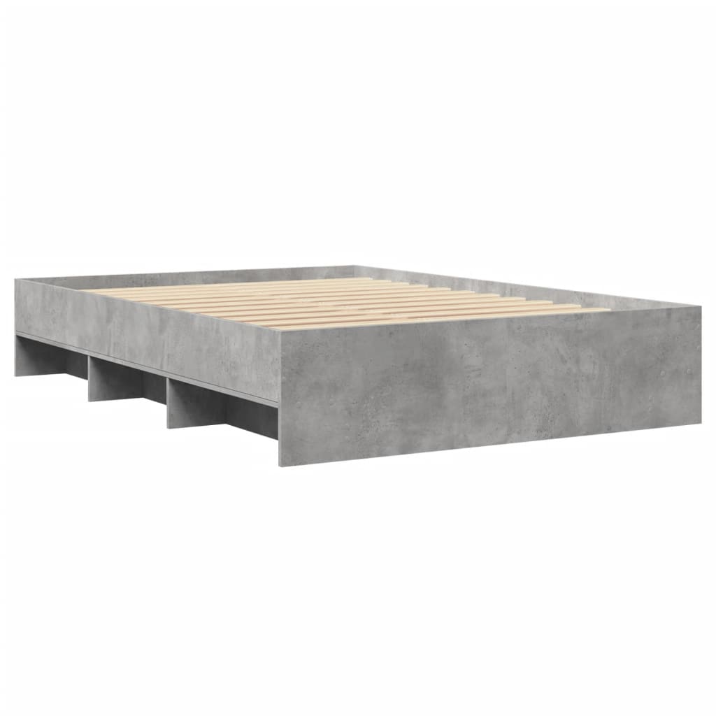 Okvir kreveta boja betona 135 x 190 cm od konstruiranog drva
