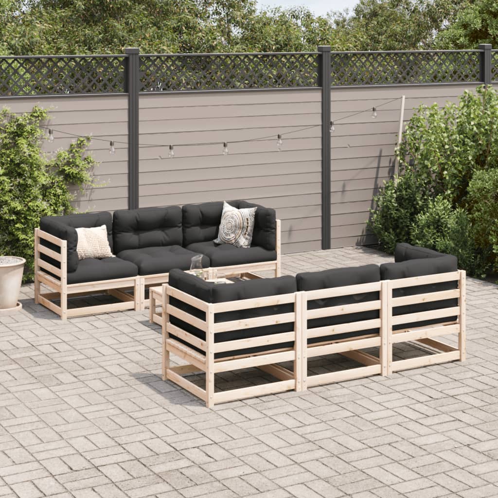 7-dijelni set vrtnih sofa od masivne borovine