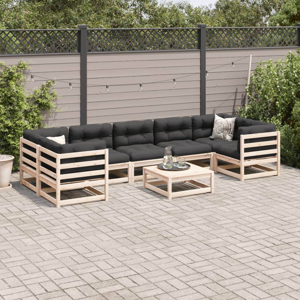 8-dijelni set vrtnih sofa od masivne borovine