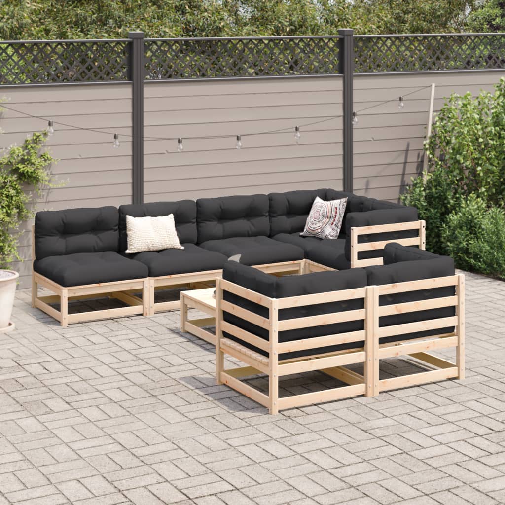 8-dijelni set vrtnih sofa od masivne borovine