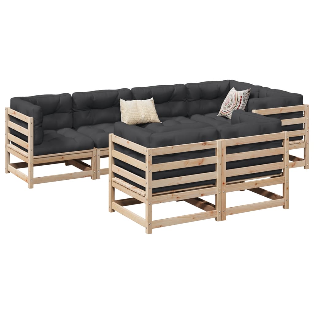 7-dijelni set vrtnih sofa od masivne borovine