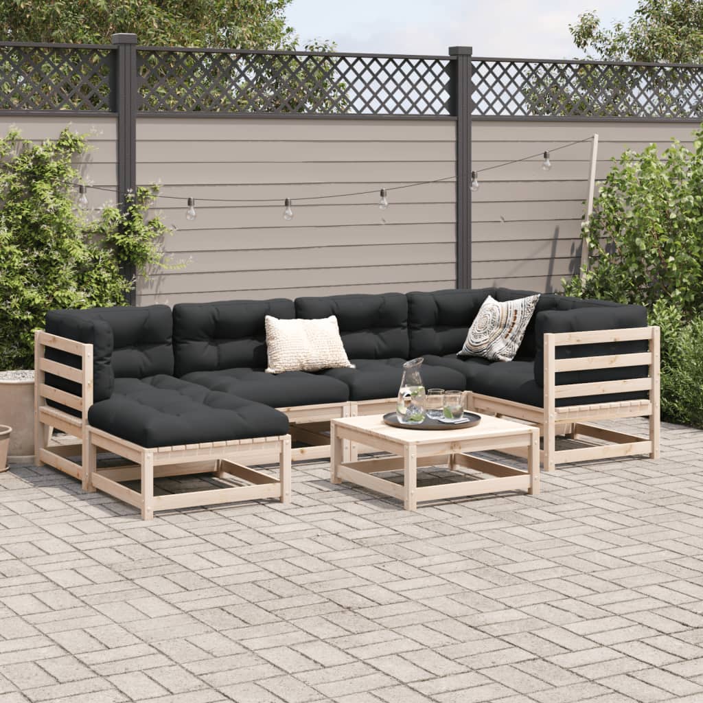 7-dijelni set vrtnih sofa od masivne borovine