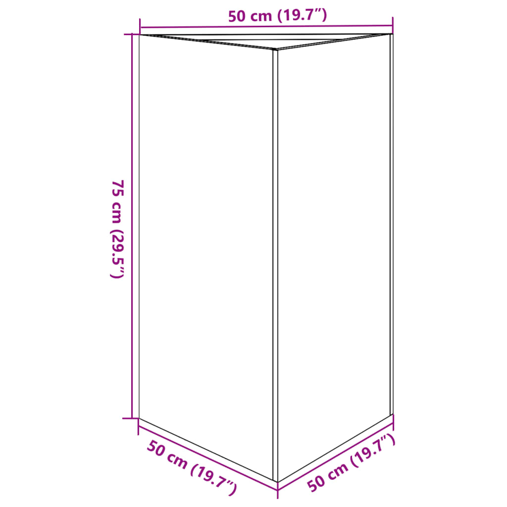 Vrtna sadilica bijela trokutasta 50x43x75 cm čelična