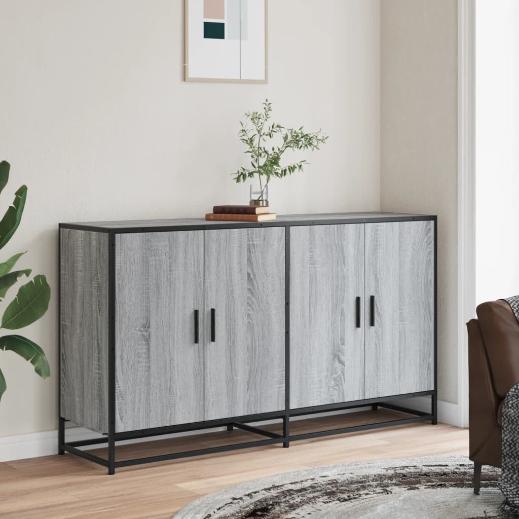 Komoda Siva Sonoma 134x35x76 cm Konstruirano drvo