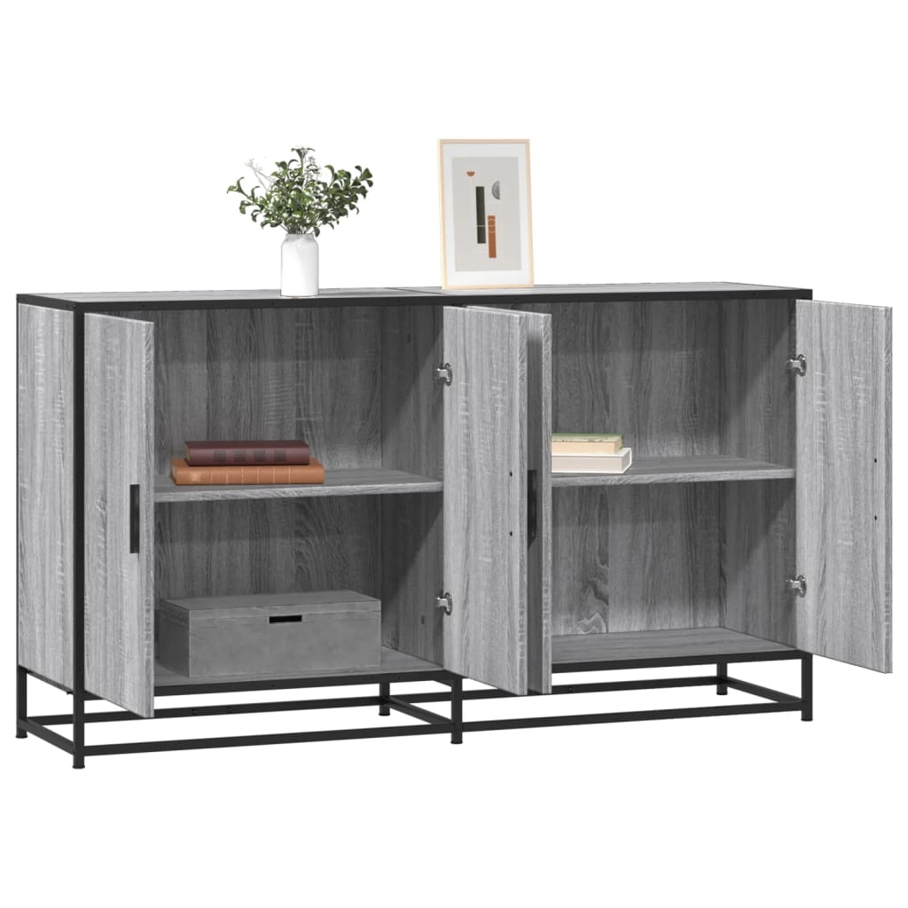 Komoda Siva Sonoma 134x35x76 cm Konstruirano drvo