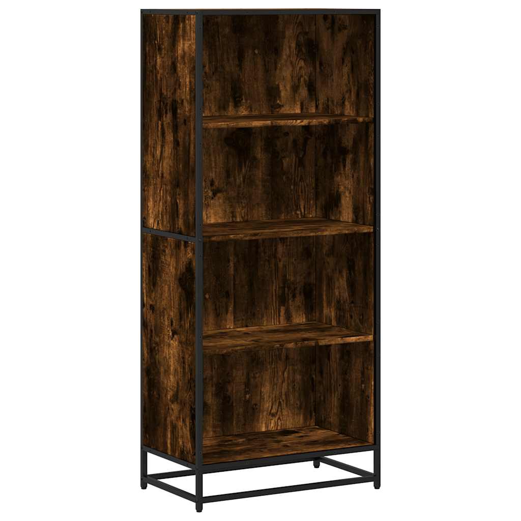 Polica za knjige dimljeni hrast 60x35x139 cm konstruirano drvo