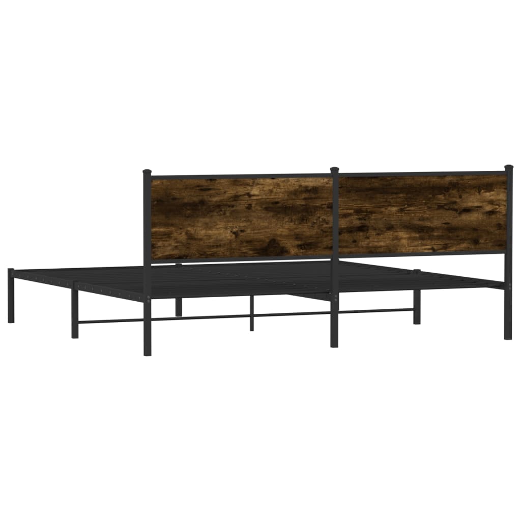 Metalni okvir kreveta bez madraca boja hrasta 200x200 cm
