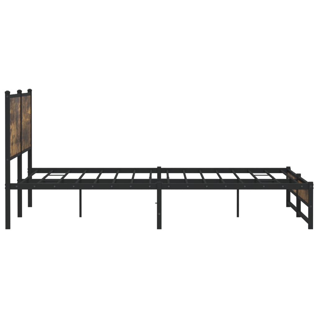 Metalni okvir kreveta bez madraca boja hrasta 200x200 cm