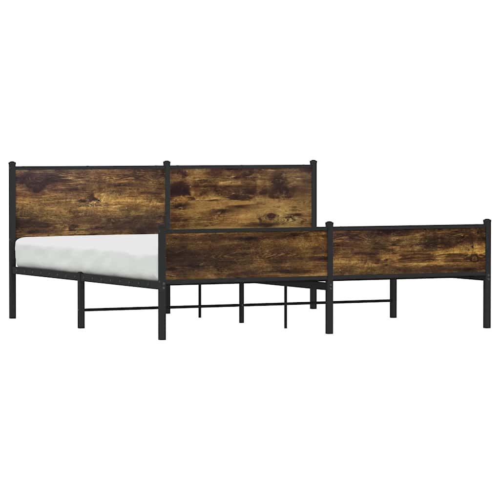 Metalni okvir kreveta bez madraca boja hrasta 200x200 cm