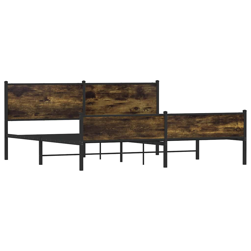 Metalni okvir kreveta bez madraca boja hrasta 200x200 cm
