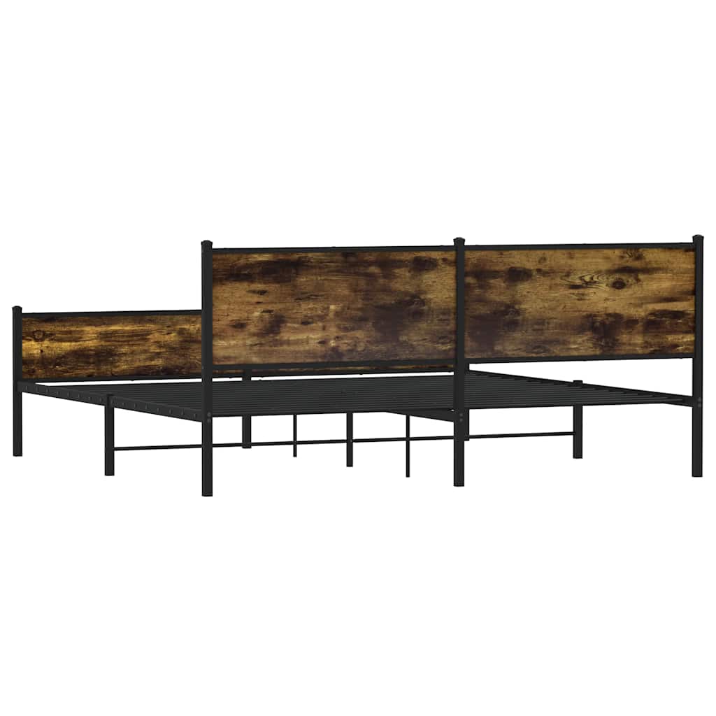 Metalni okvir kreveta bez madraca boja hrasta 200x200 cm