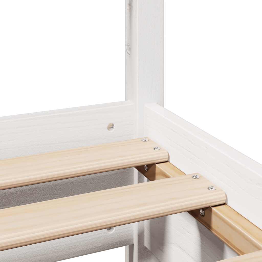 Okvir kreveta bez madraca bijeli 120 x 200 cm masivna borovina