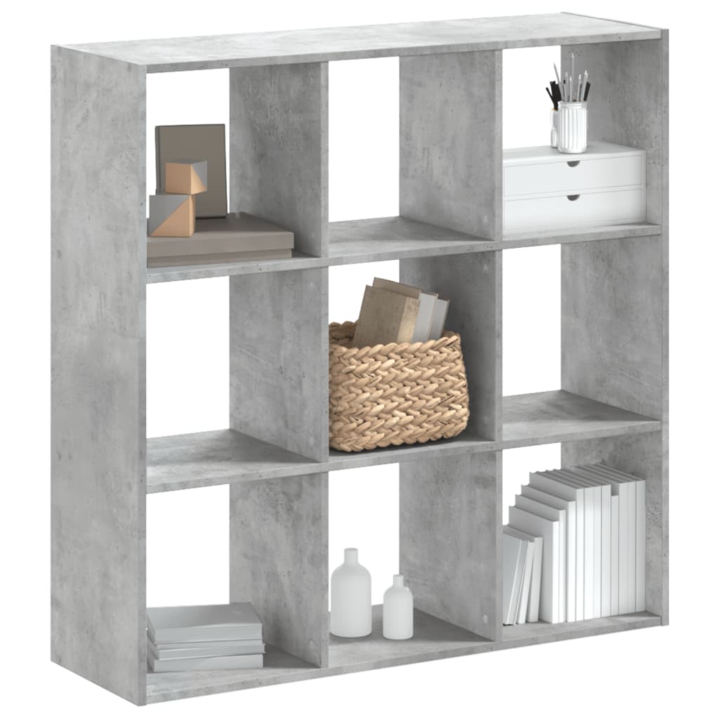 Regal za knjige boja betona 102x32x102 cm konstruirano drvo