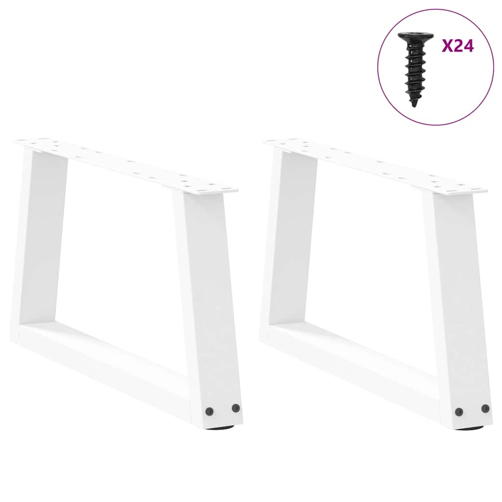Noge za klub stolić V-oblika 2 kom Bijele 60 x (30-31,3) cm Čelik