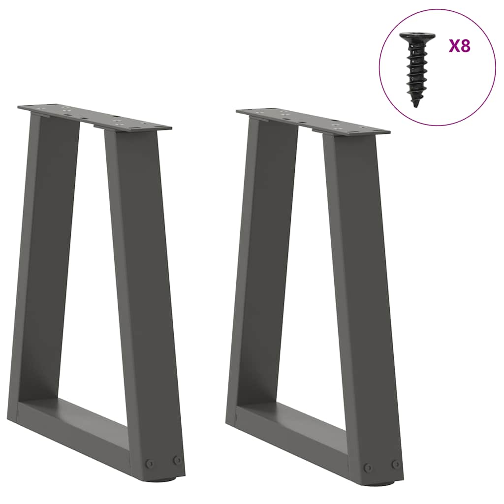 Noge za klub stolić V-oblika 2 kom antracit 28 x (42-43,3) cm čelik