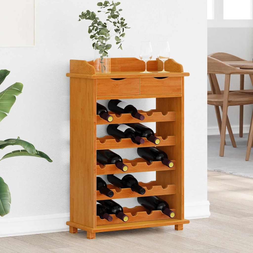 Stalak za vino Smeđa 58 x 28 x 90 cm Čvrsto borovo drvo
