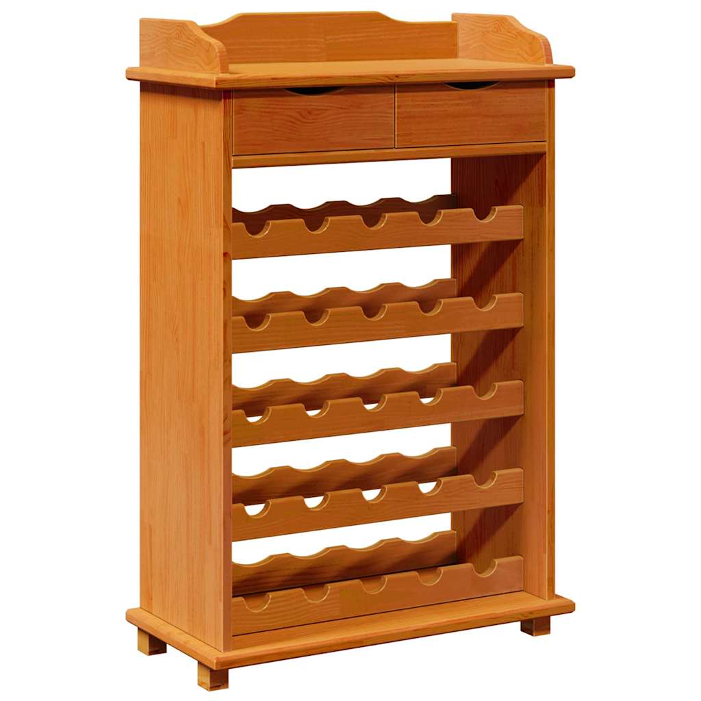 Stalak za vino Smeđa 58 x 28 x 90 cm Čvrsto borovo drvo