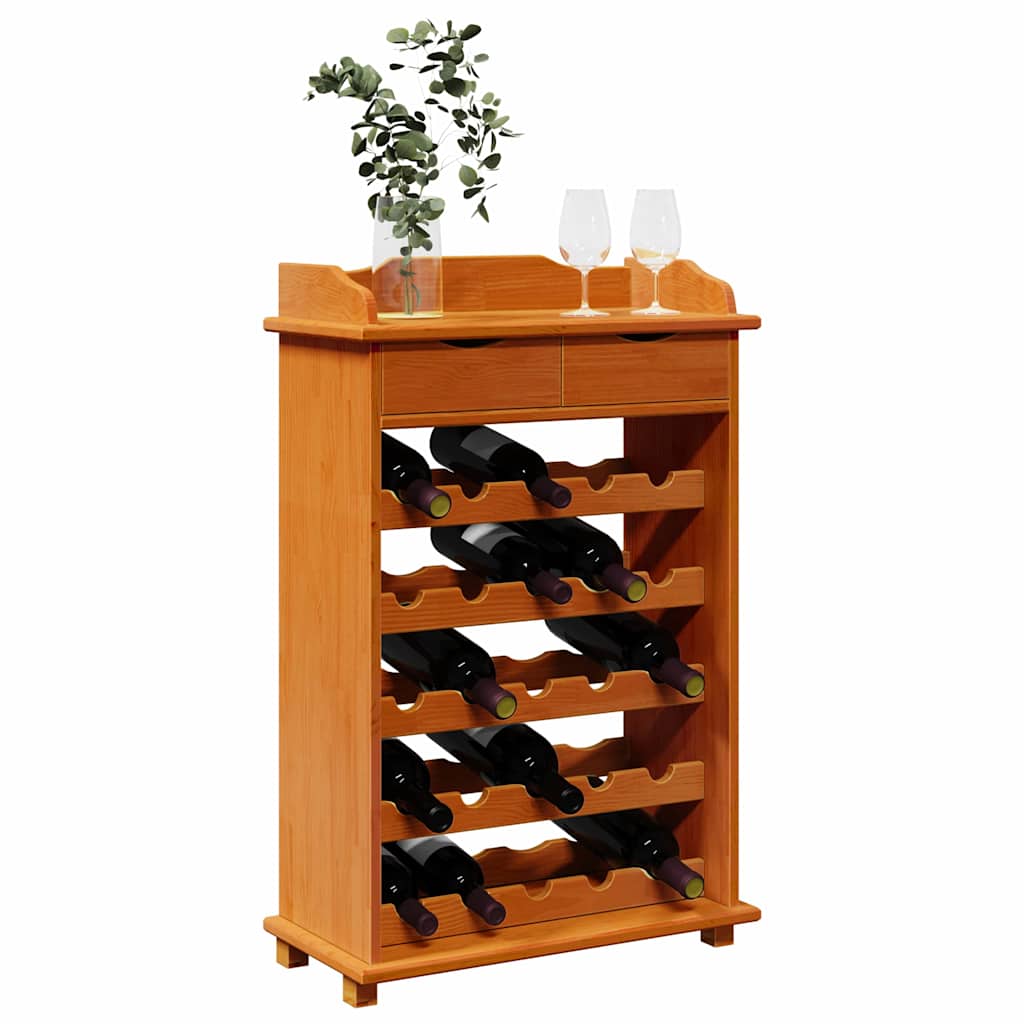 Stalak za vino Smeđa 58 x 28 x 90 cm Čvrsto borovo drvo
