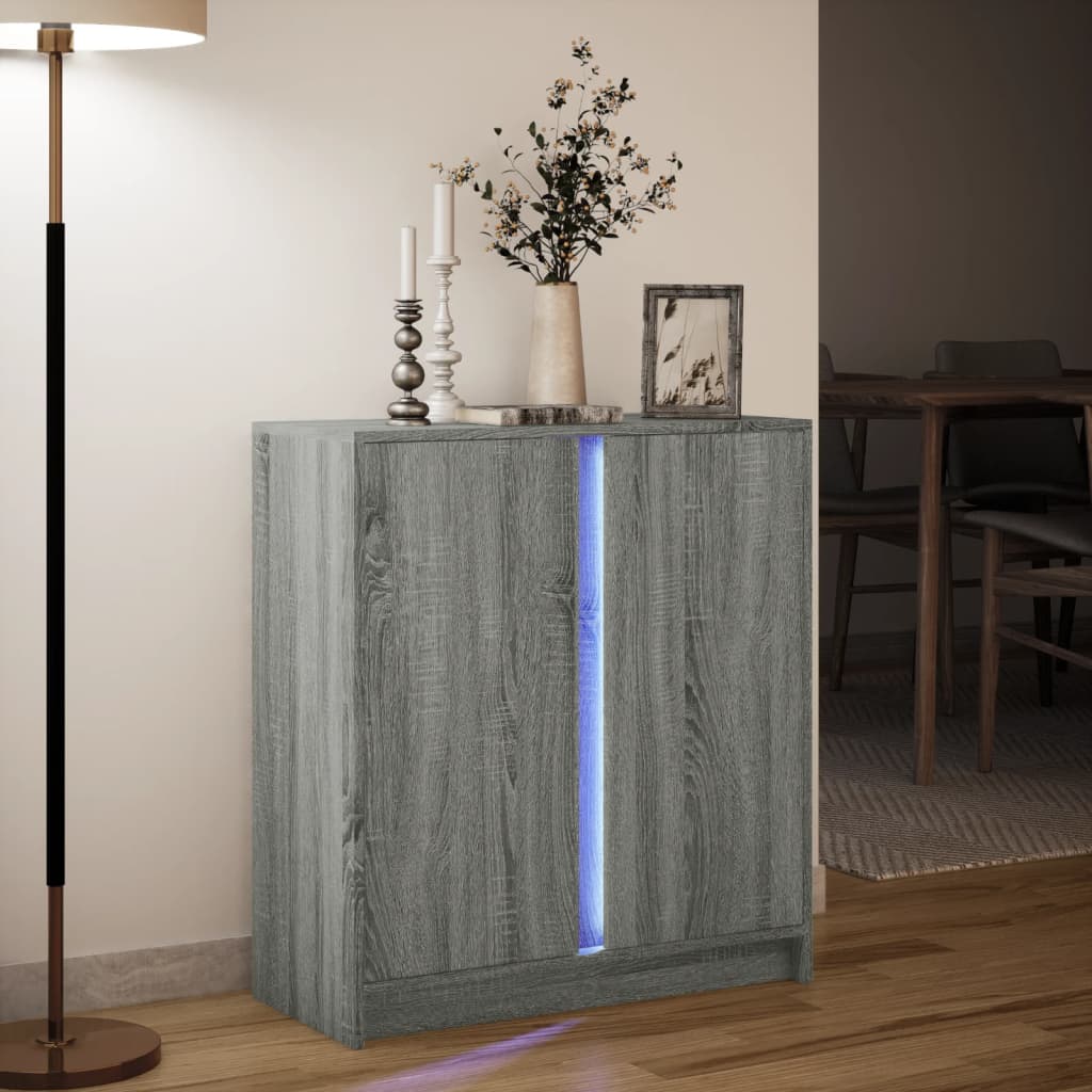 Komoda s LED svjetlima boja hrasta sonome 77x34x85 cm drvena