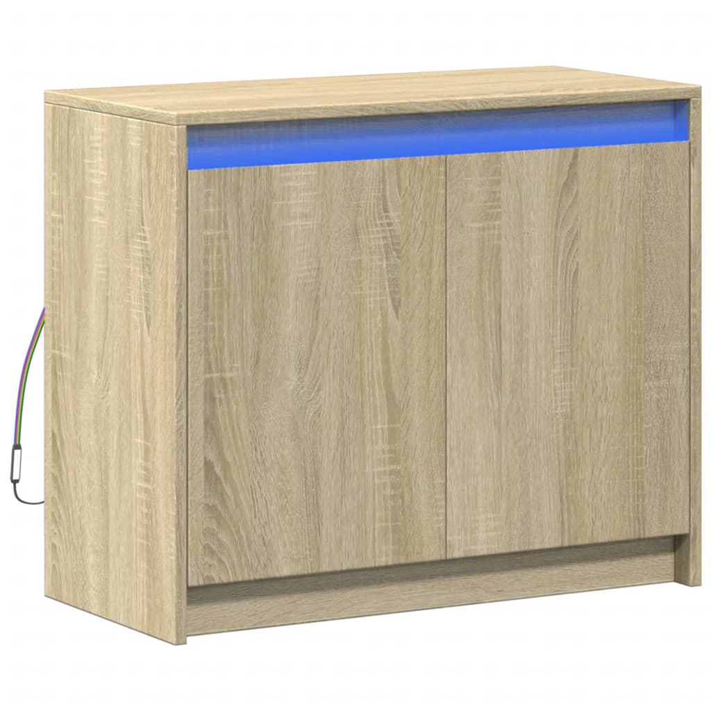 Komoda s LED boja hrasta sonome 72x34x61 cm konstruirano drvo