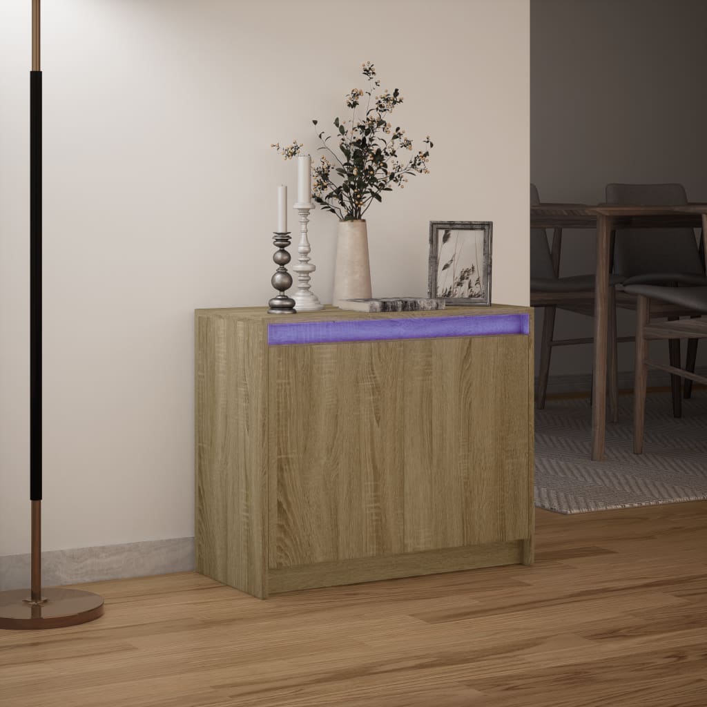 Komoda s LED boja hrasta sonome 72x34x61 cm konstruirano drvo