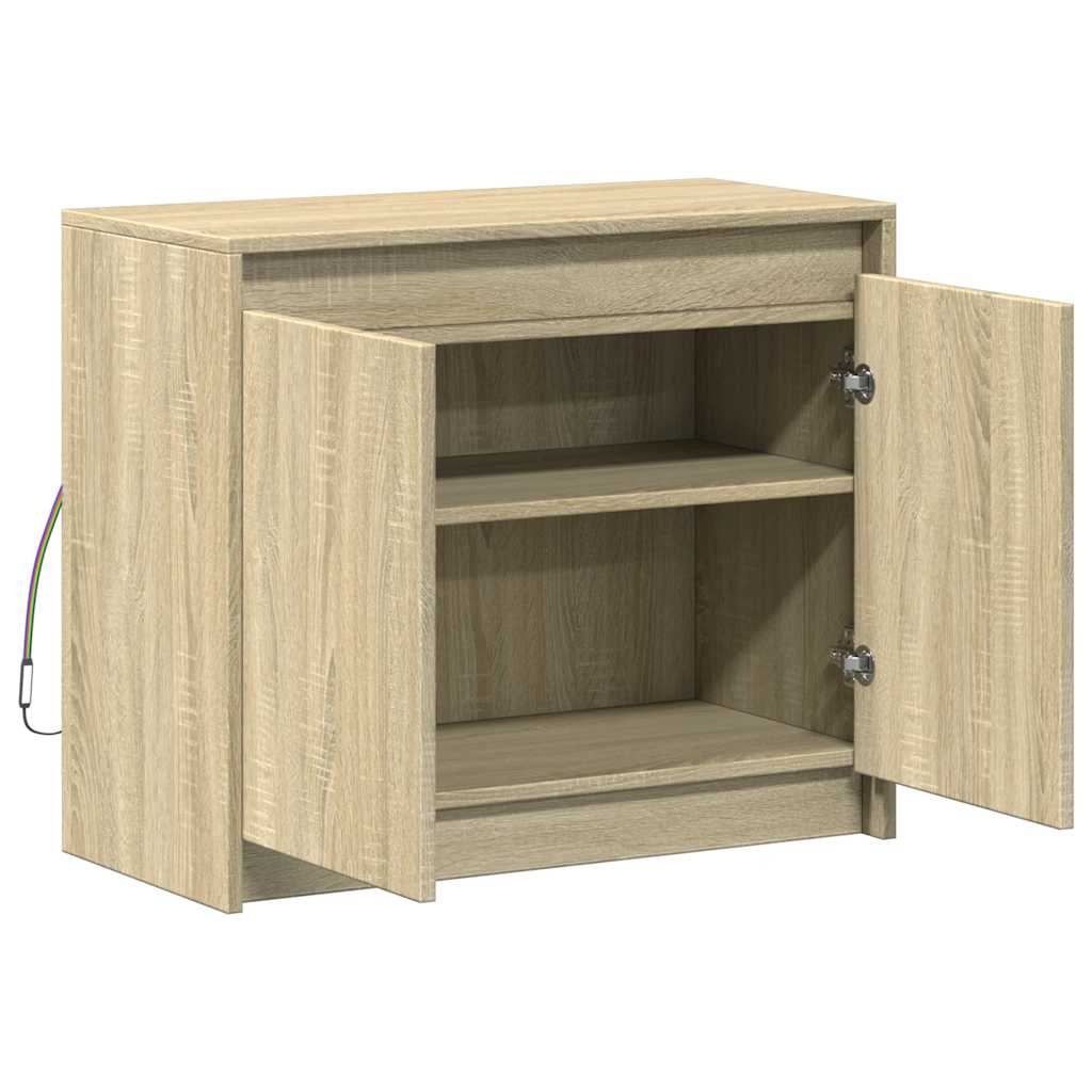 Komoda s LED boja hrasta sonome 72x34x61 cm konstruirano drvo