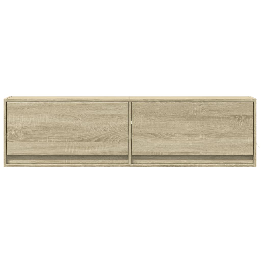 Zidni TV ormarić s LED svjetlima boja hrasta sonome 140x31x38cm