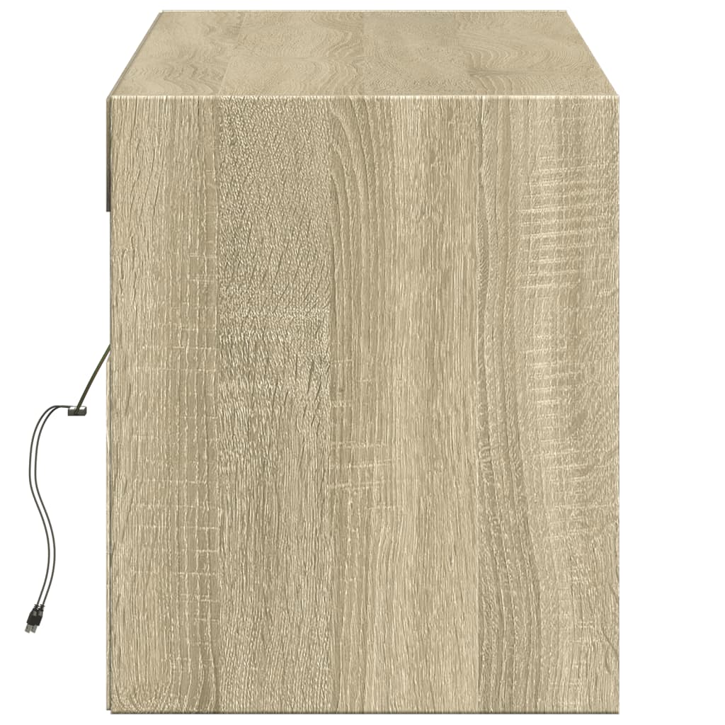 Zidni TV ormarić s LED svjetlima boja hrasta sonome 140x31x38cm
