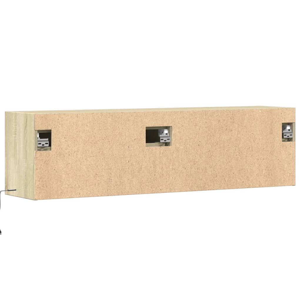 Zidni TV ormarić s LED svjetlima boja hrasta sonome 140x31x38cm