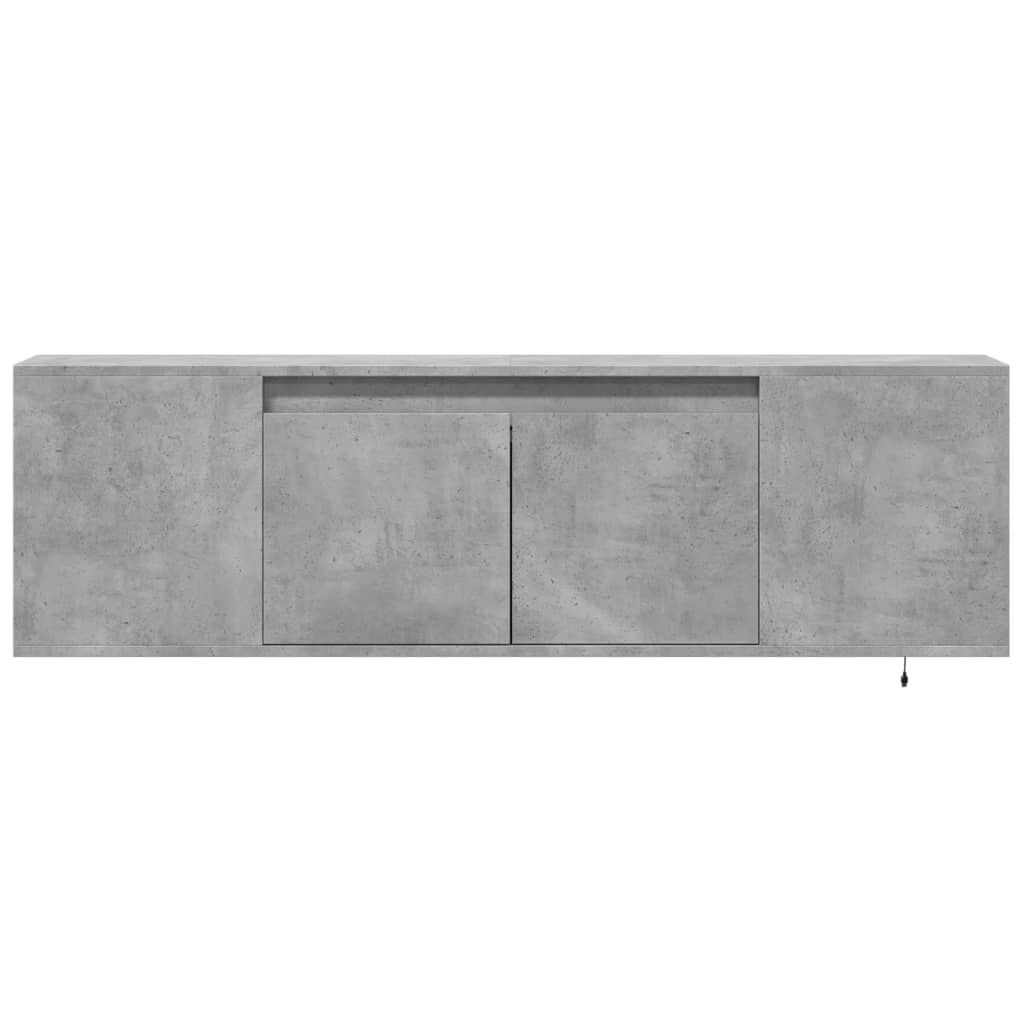 Zidni TV ormarić s LED svjetlima boja betona 135x31x39,5 cm