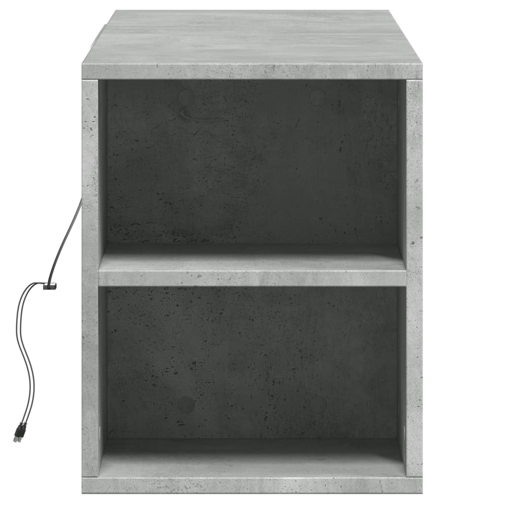 Zidni TV ormarić s LED svjetlima boja betona 135x31x39,5 cm
