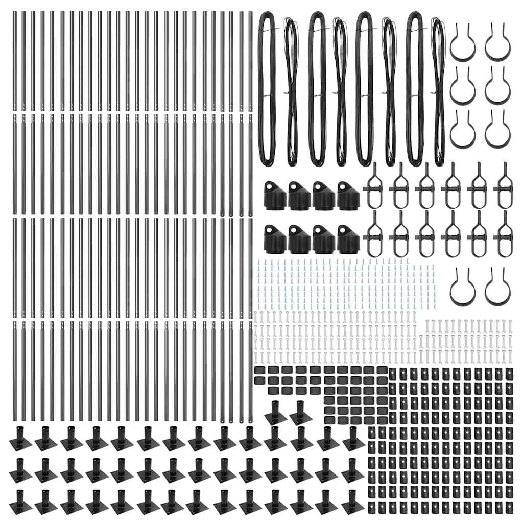 Stup za ogradu 52 pcs Siva 3,2 x 3,2 x 130 cm