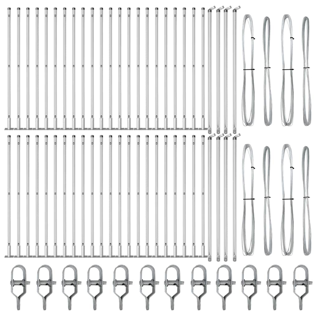 Stup za ogradu s betonskom bazom 52 kom. Srebrna