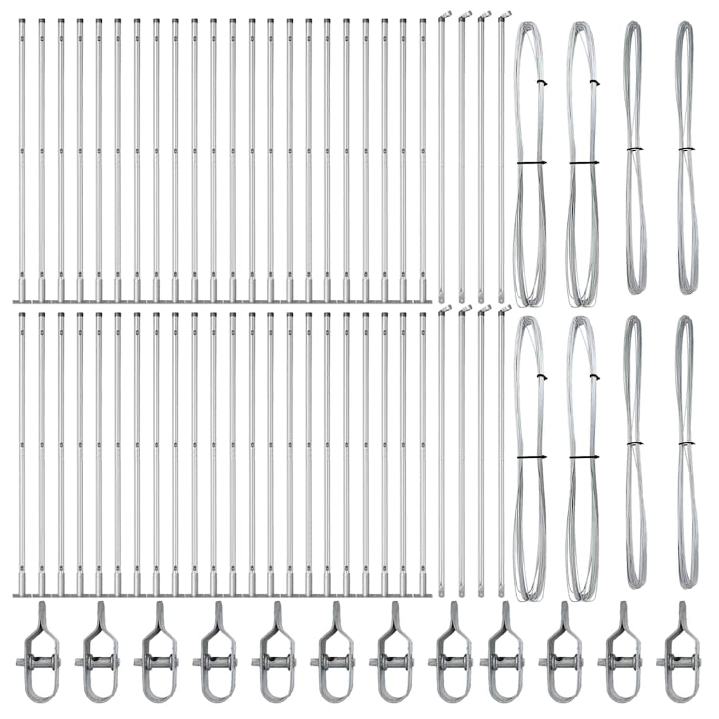 Stup za ogradu 52 pcs Siva 3,2 x 3,2 x 130 cm